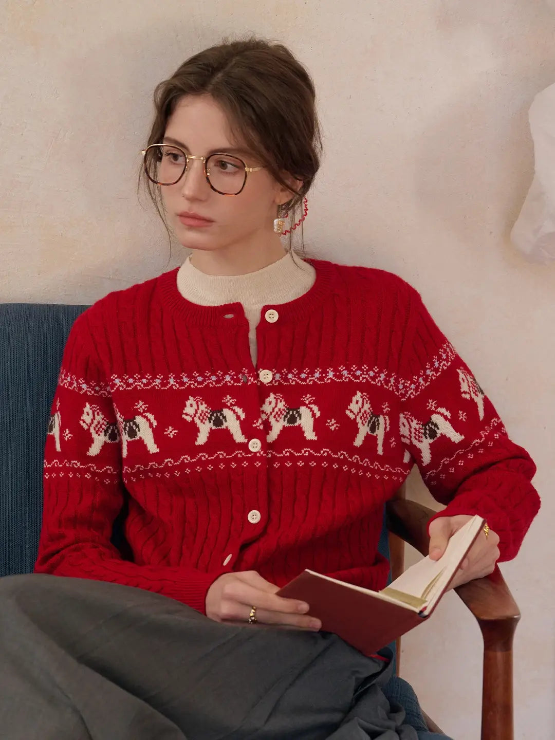 Zora Round Neck Wool Cardigan