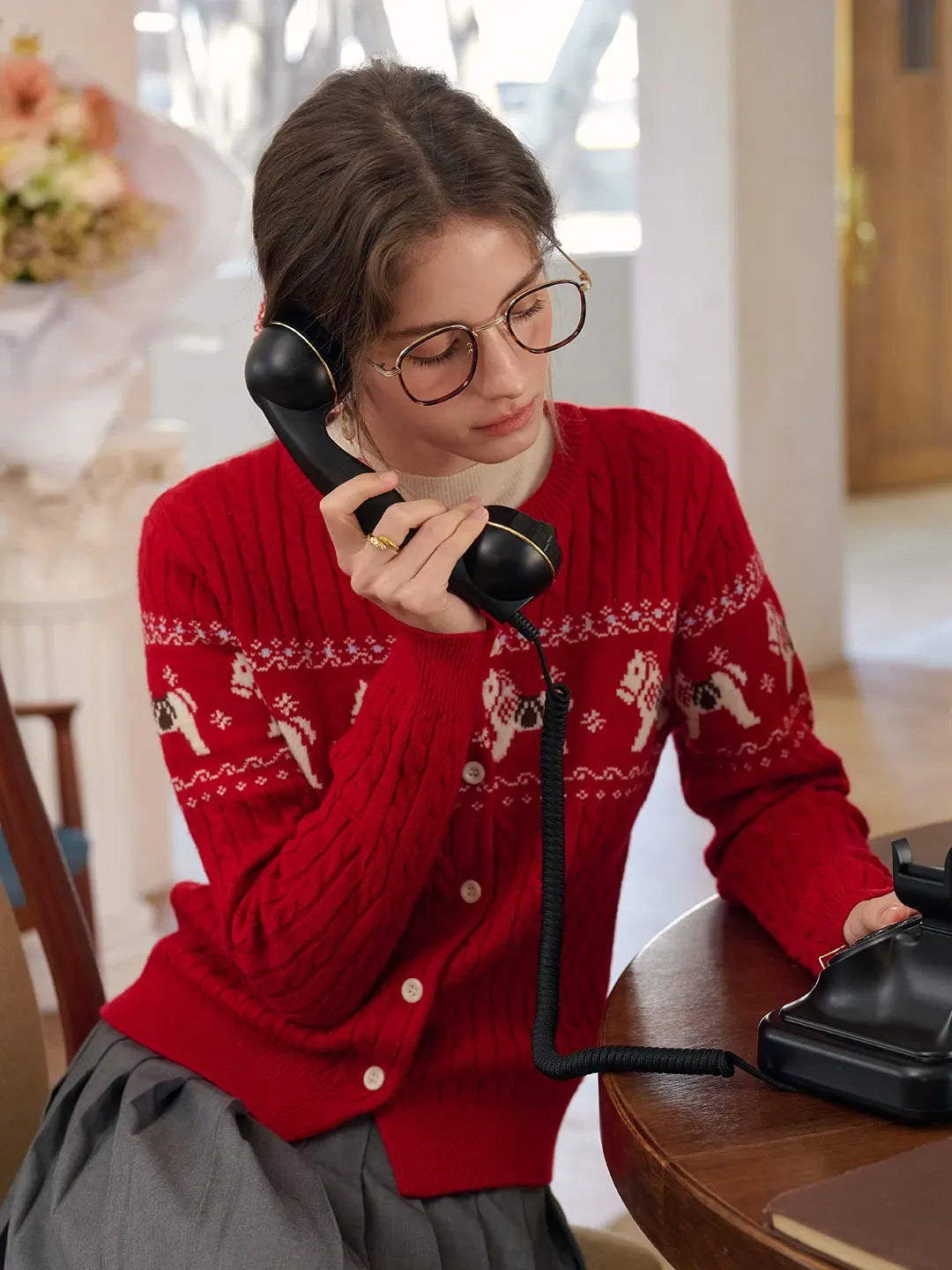 Zora Round Neck Wool Cardigan