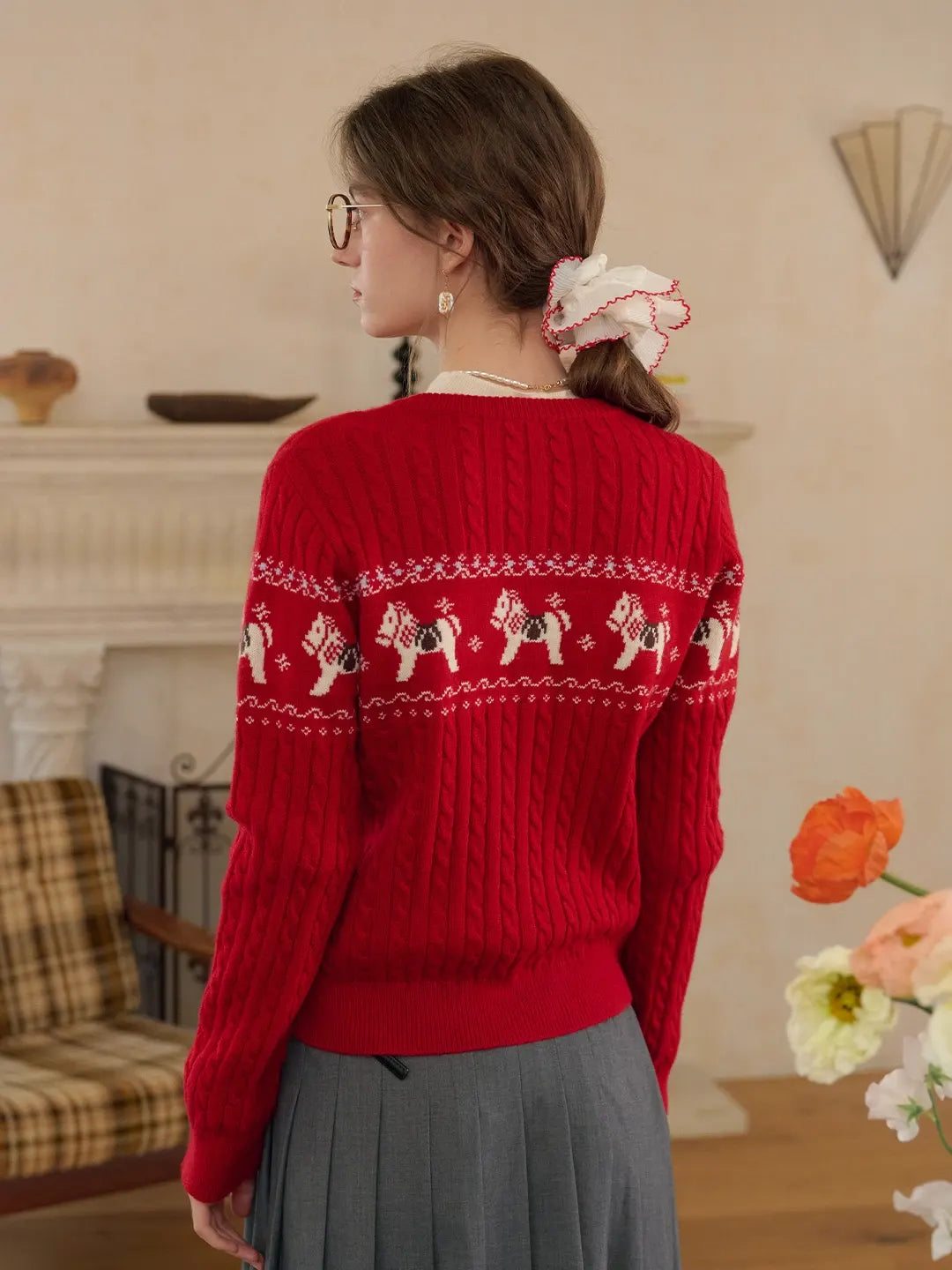 Zora Round Neck Wool Cardigan