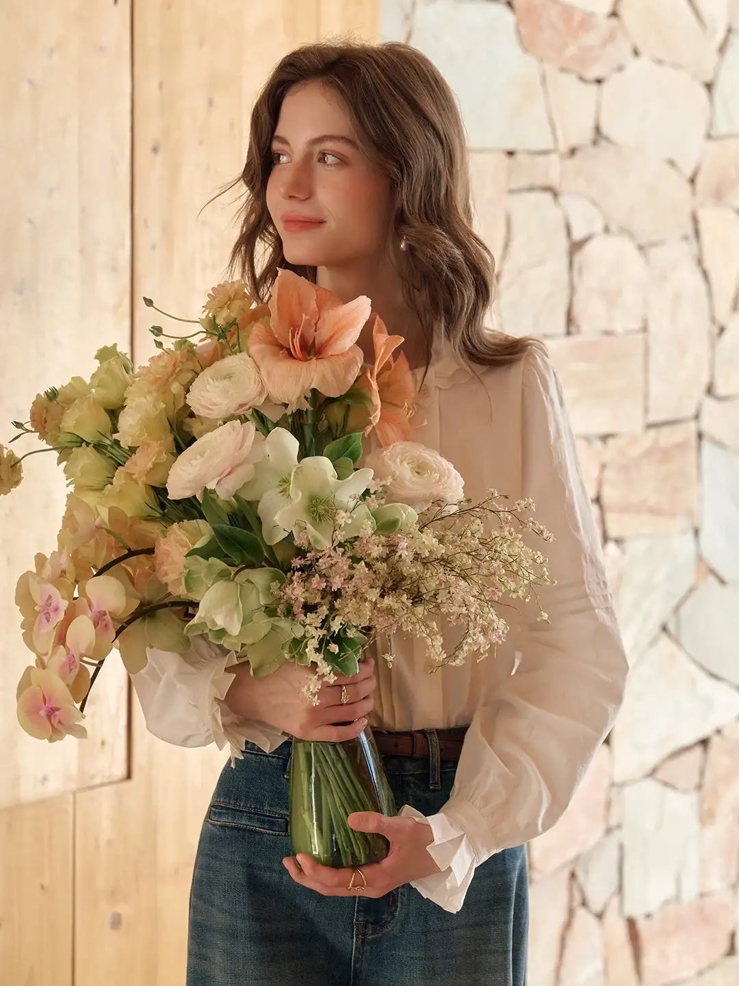 Adele Tie Collar Cotton Blouse