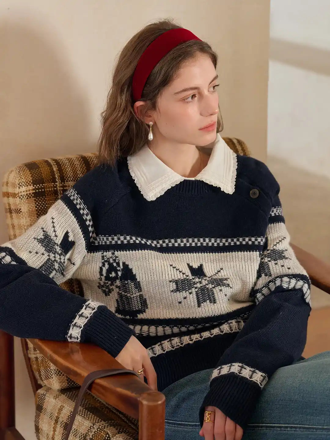 Alitzel Round Neck Wool Sweater