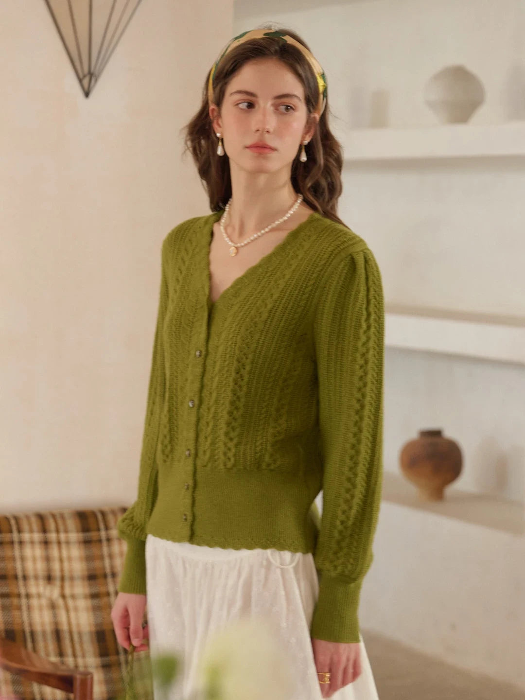 Livia V-Neck Hollow Cardigan