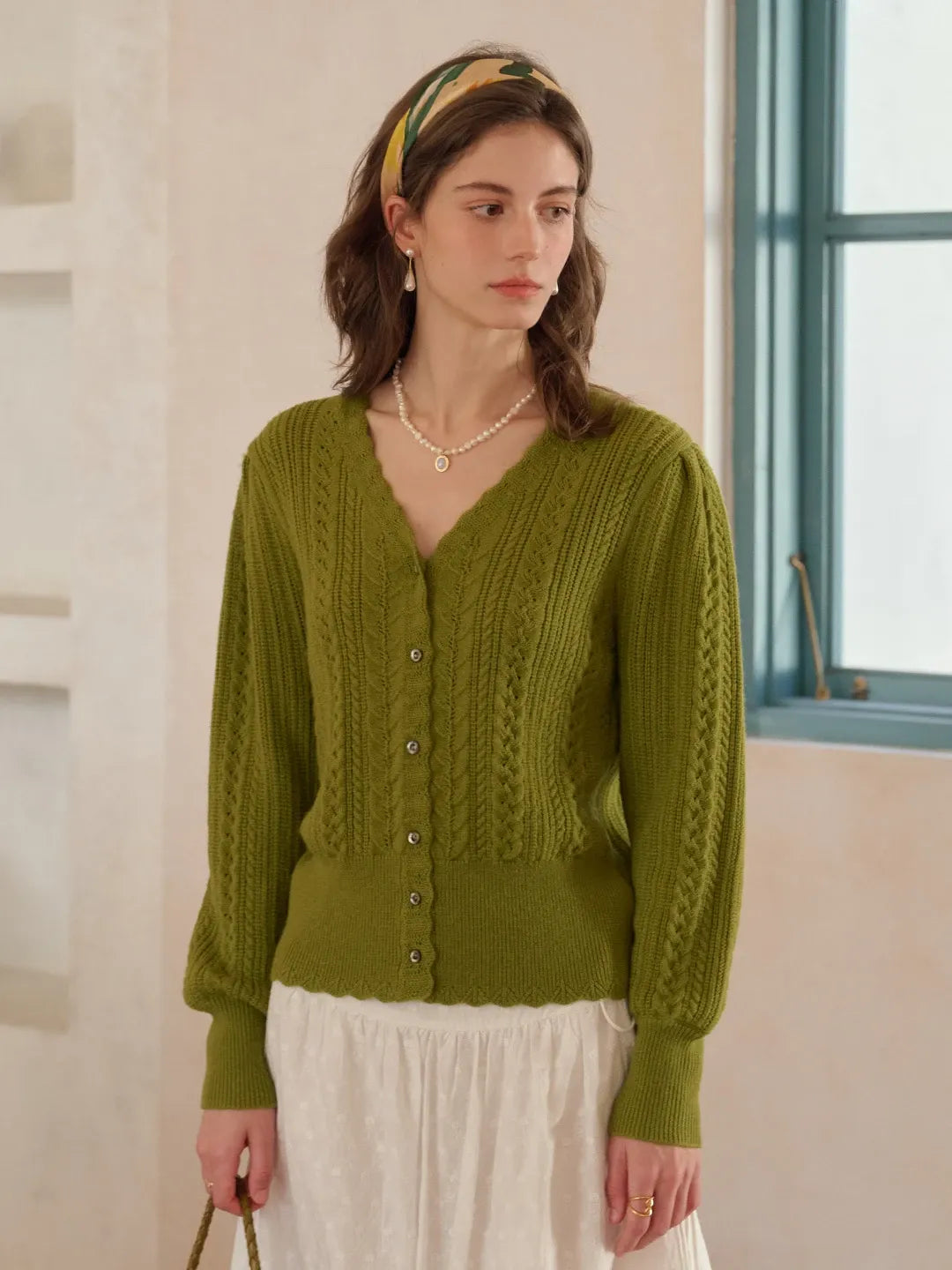 Livia V-Neck Hollow Cardigan