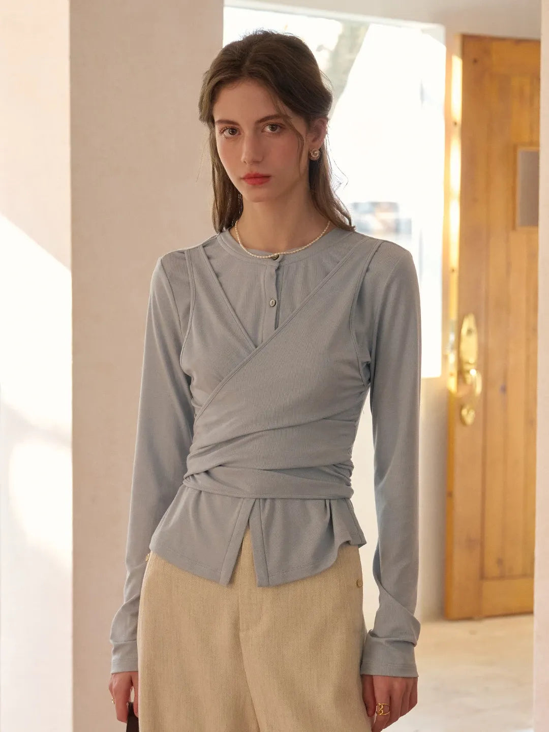 【Final Sale】Zhuri Round Neck Wool Cardigan