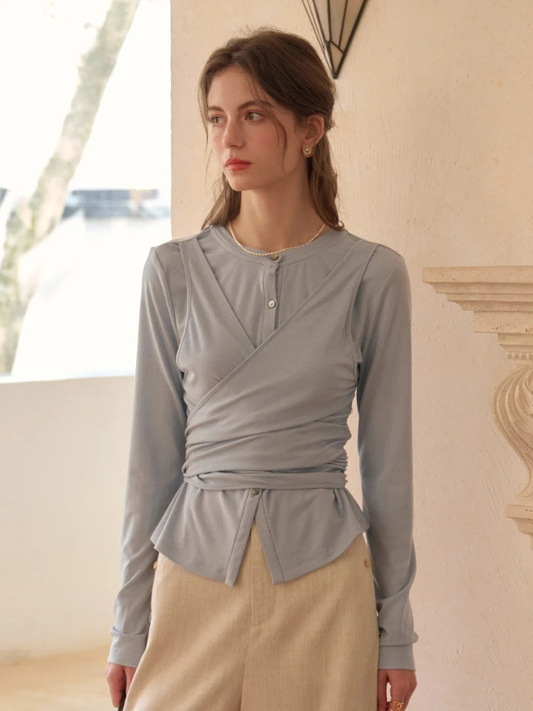 【Final Sale】Zhuri Round Neck Wool Cardigan