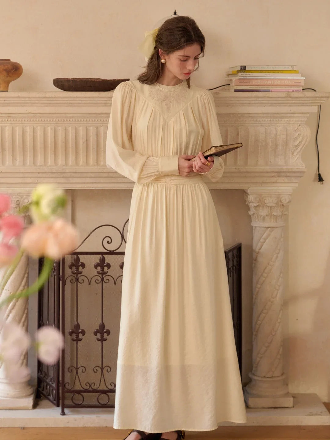 Rosie Round Neck Embroidery Dress