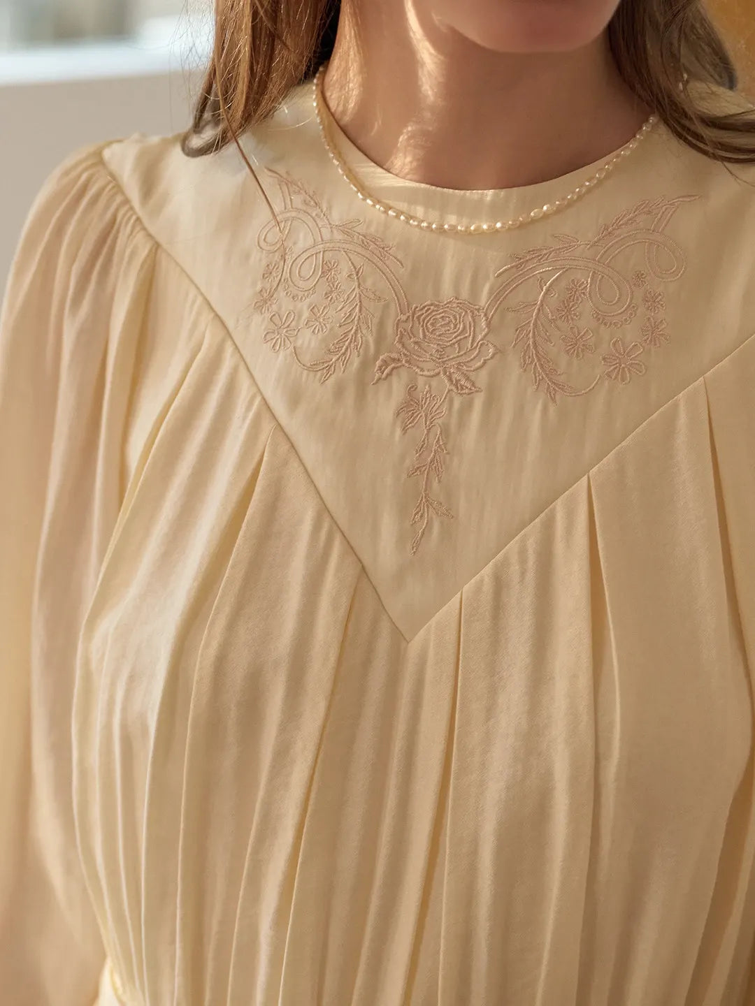 Rosie Round Neck Embroidery Dress