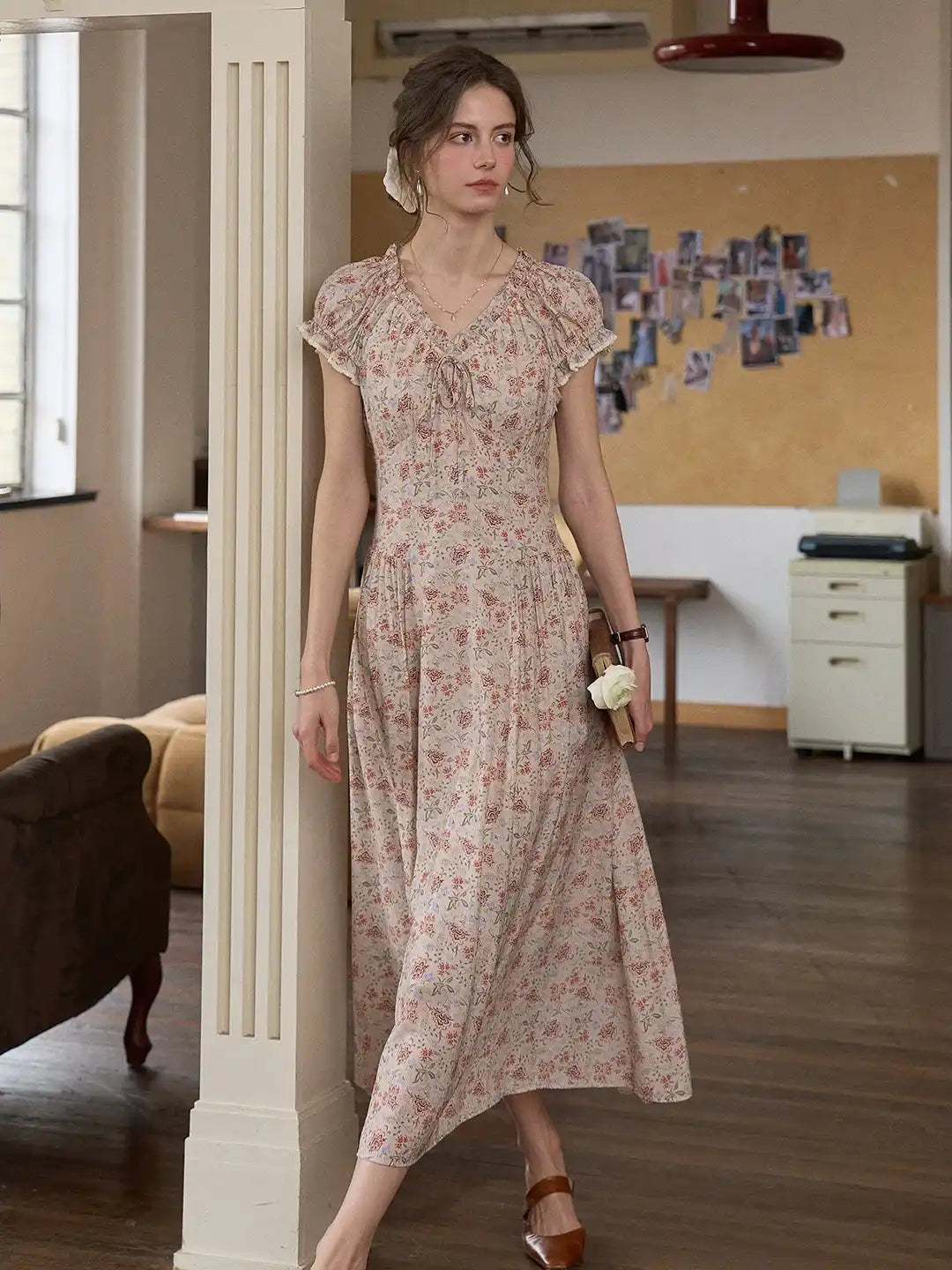 Ayra V-Neck Floral Dress