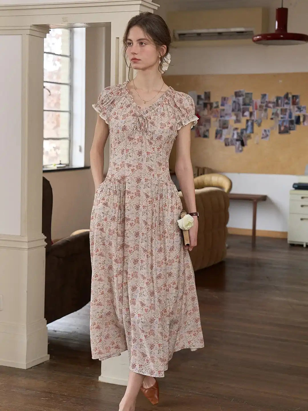 Ayra V-Neck Floral Dress