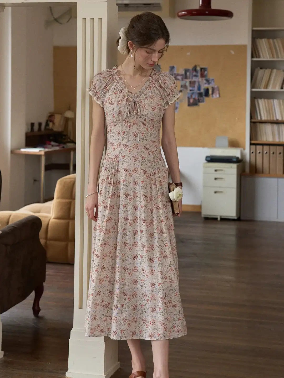 Ayra V-Neck Floral Dress