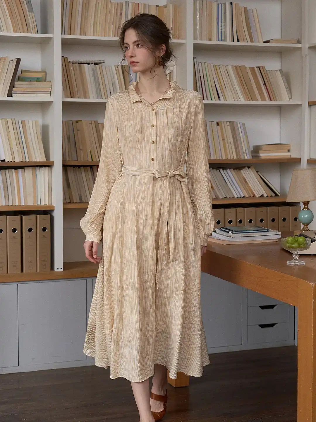 Mazie Ruffle Collar Waist Dress