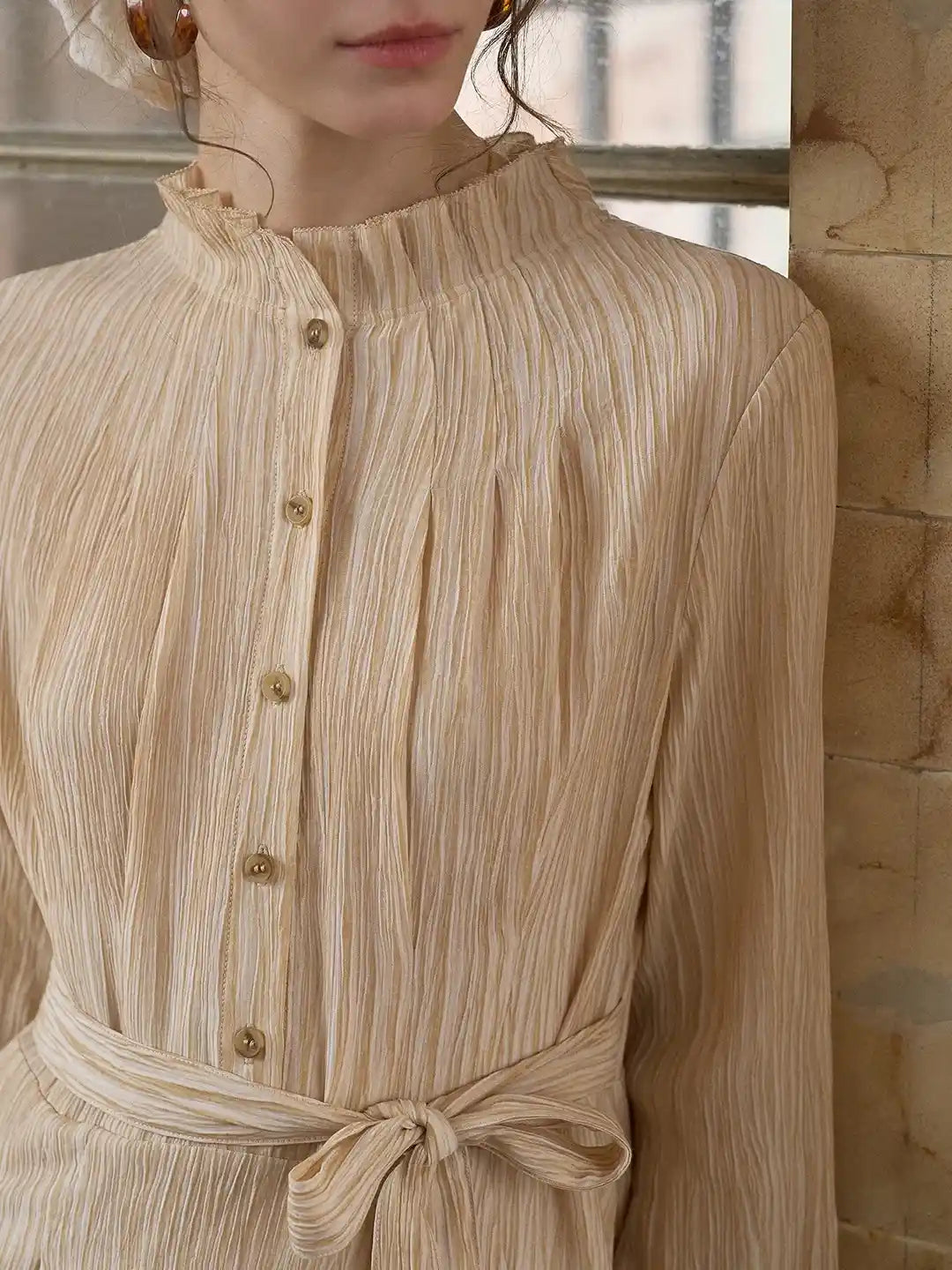 Mazie Ruffle Collar Waist Dress