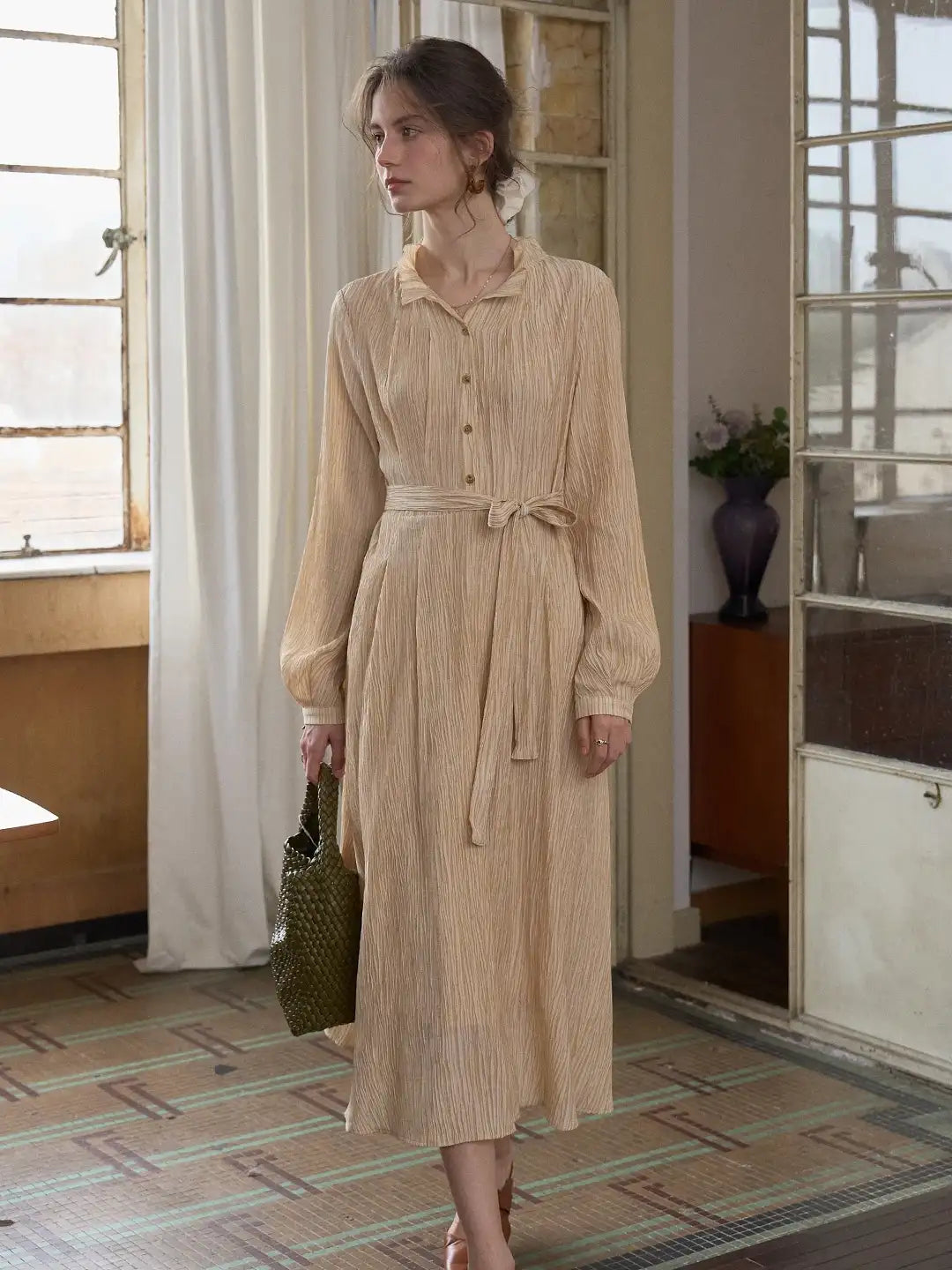 Mazie Ruffle Collar Waist Dress