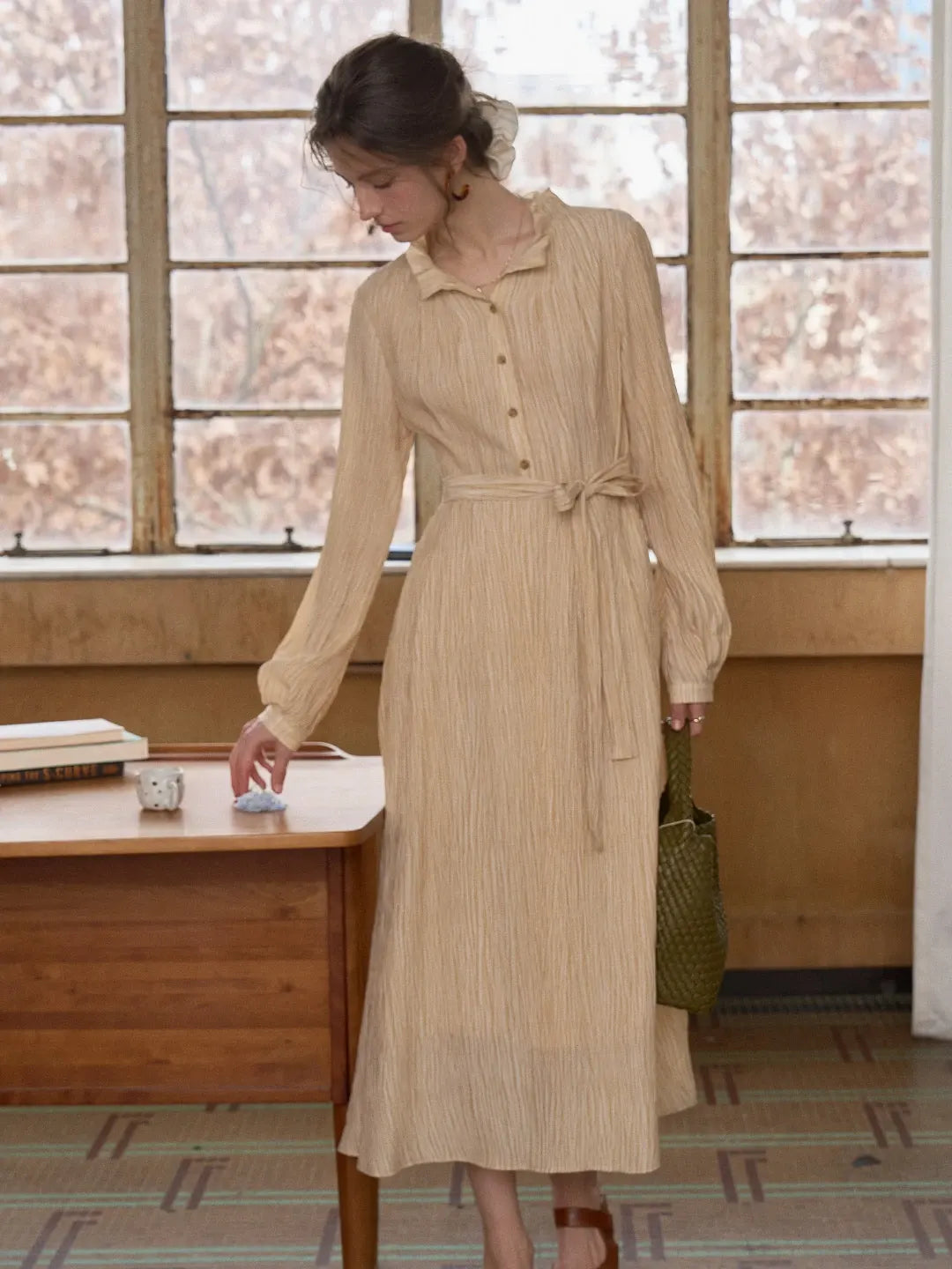 Mazie Ruffle Collar Waist Dress