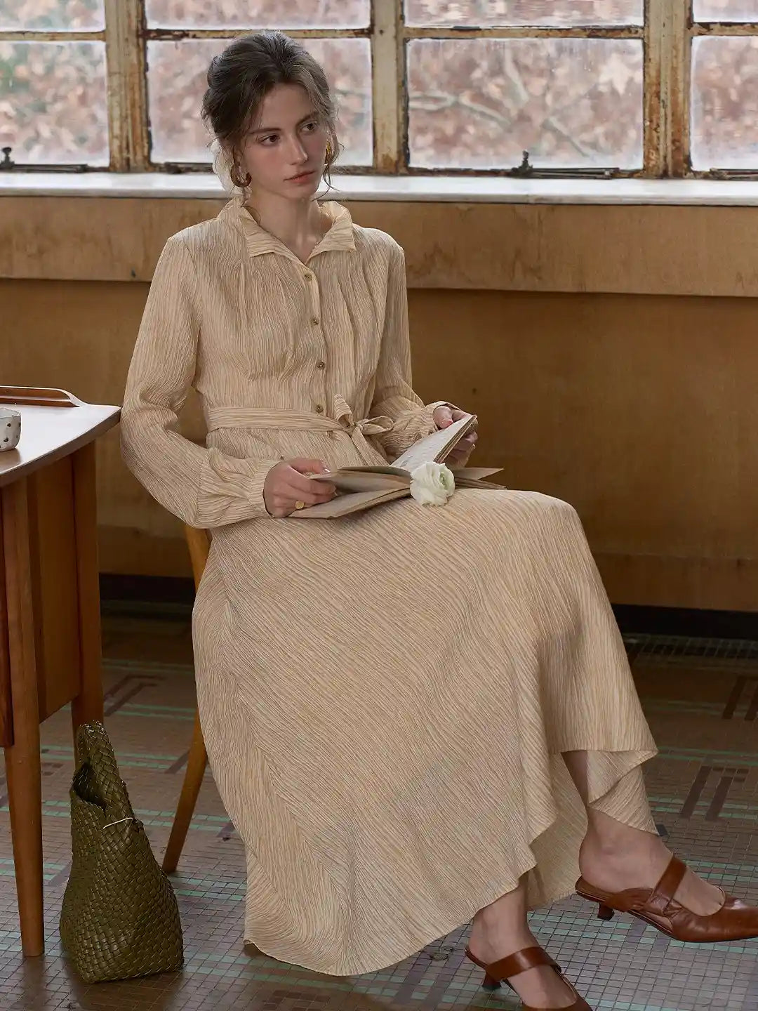 Mazie Ruffle Collar Waist Dress