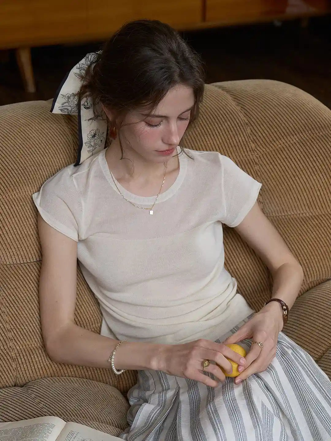 Elouise Round Neck Linen Top