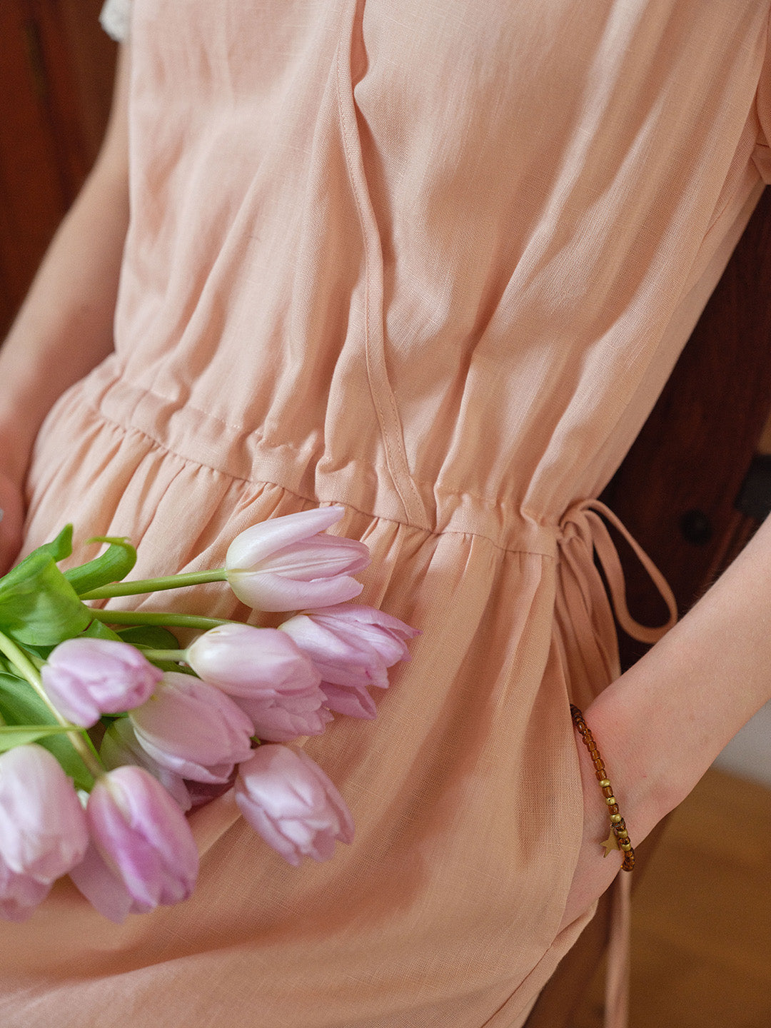 Serena V-Neck Linen Dress