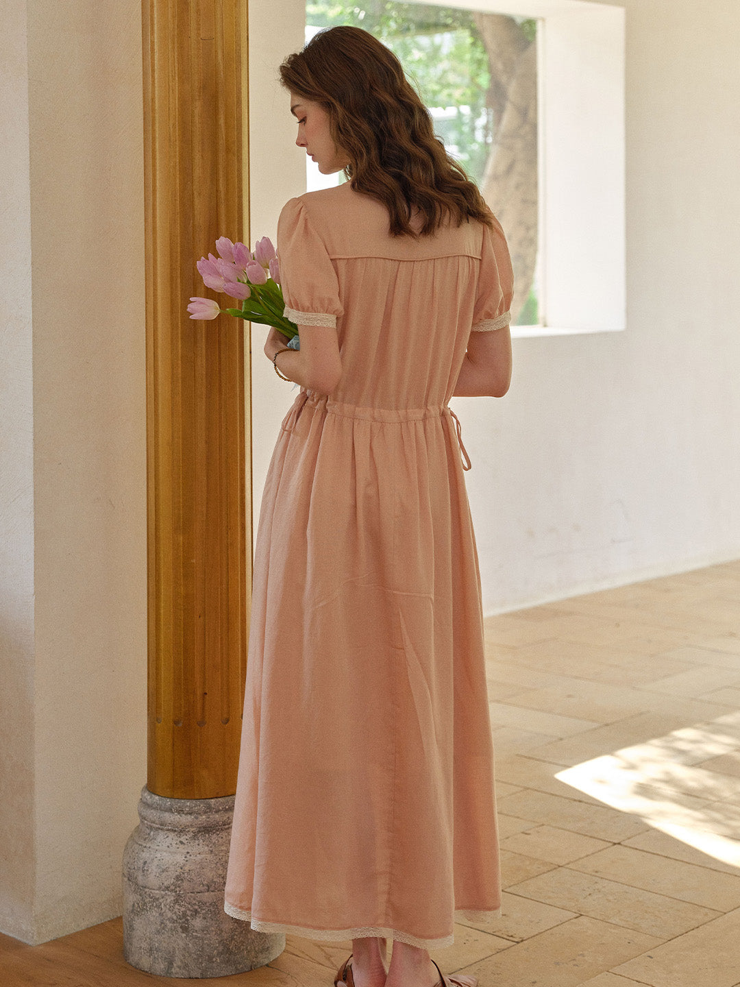 Serena V-Neck Linen Dress