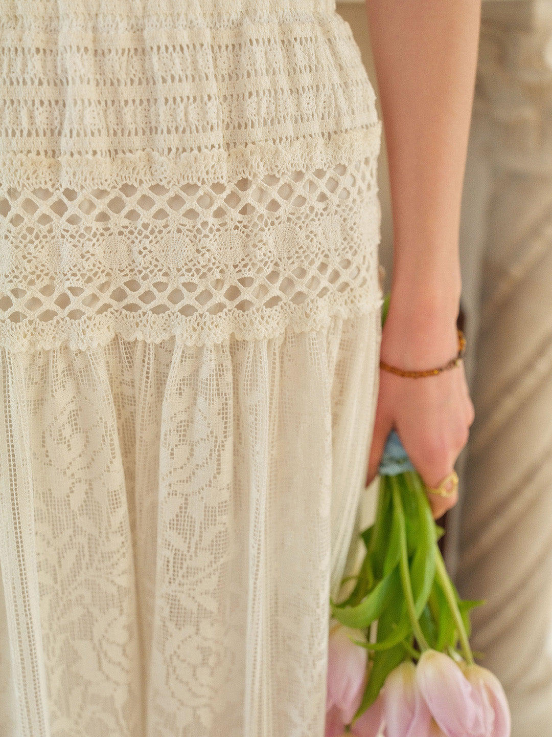 Kensley Lace-Embroidered Hollow Cotton Skirt