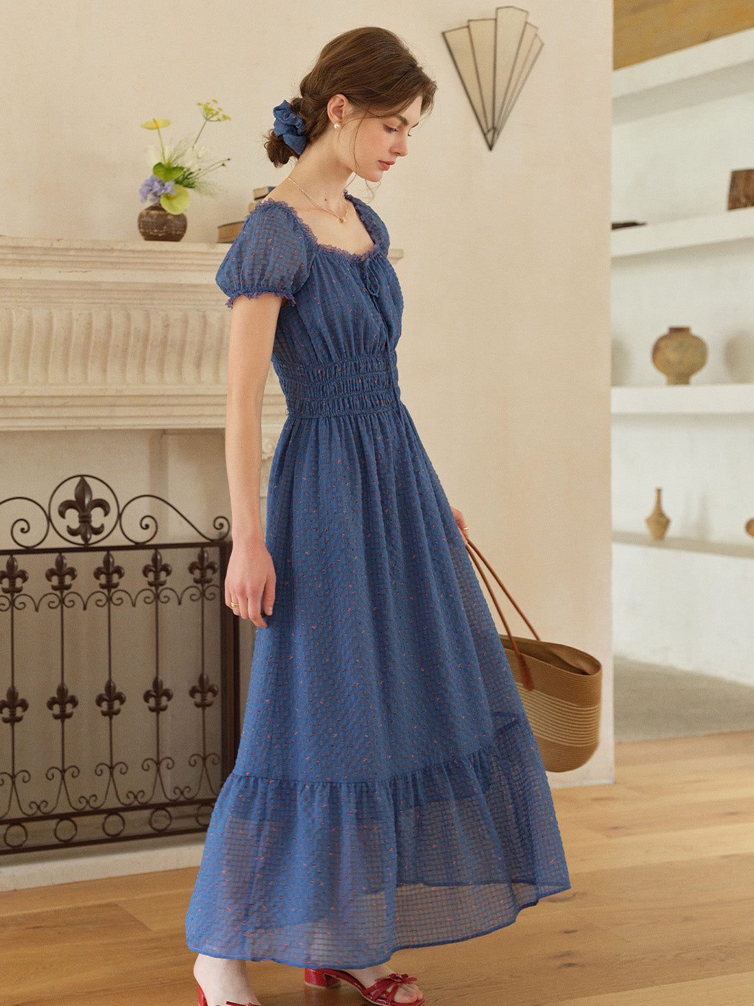 Carmen Sweetheart Neck Puff Sleeve Dress