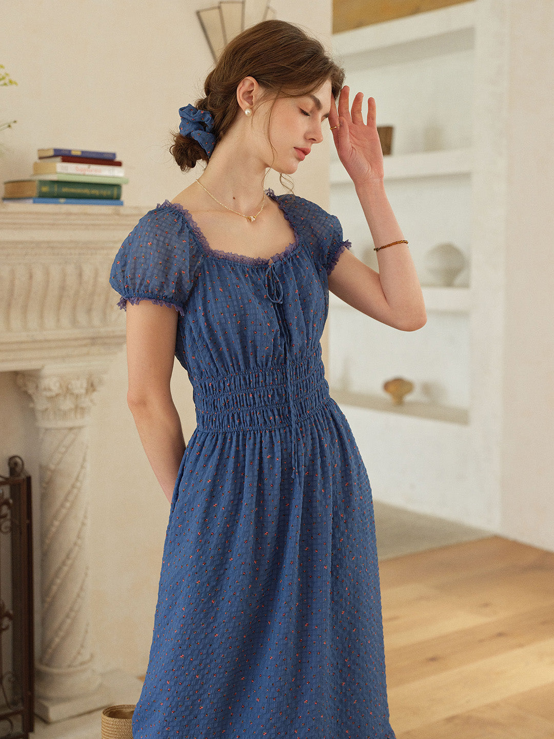 Carmen Sweetheart Neck Puff Sleeve Dress