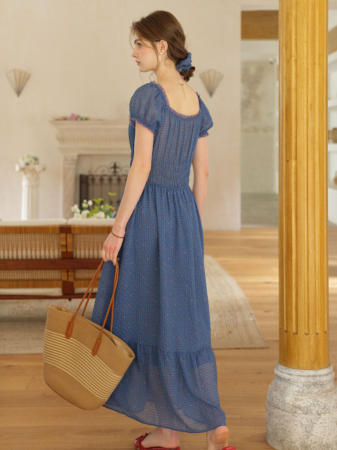 Carmen Sweetheart Neck Puff Sleeve Dress