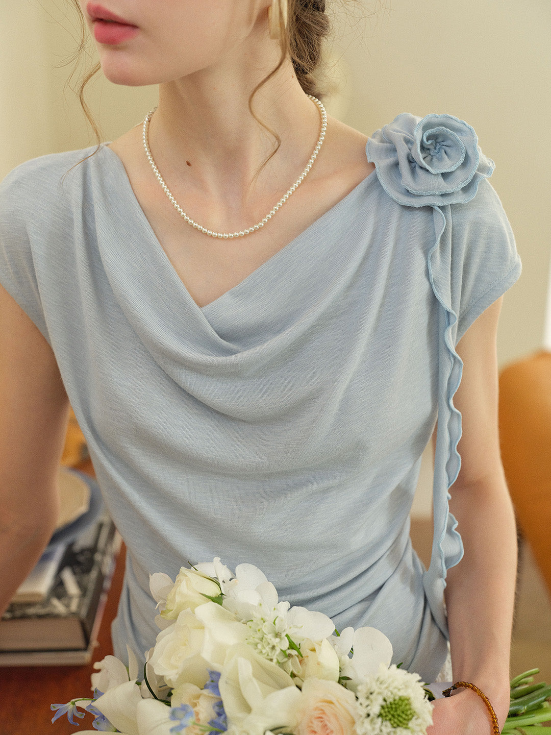 Ellianna Cowl Neck Cotton Top