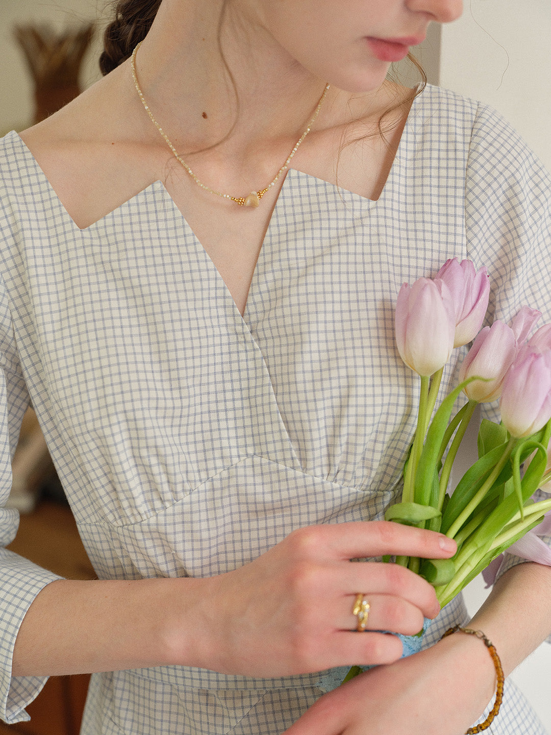 Katelyn V-Neck 100%Cotton Dress