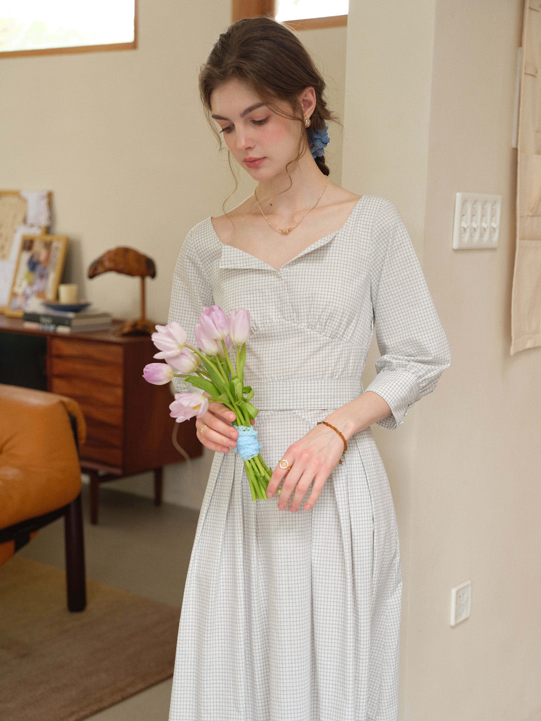 Katelyn V-Neck 100% Cotton Dress