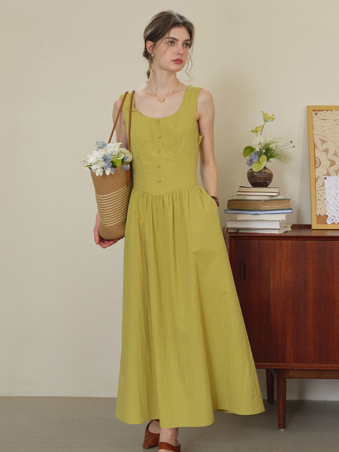 Dalia Round Neck Cotton Dress