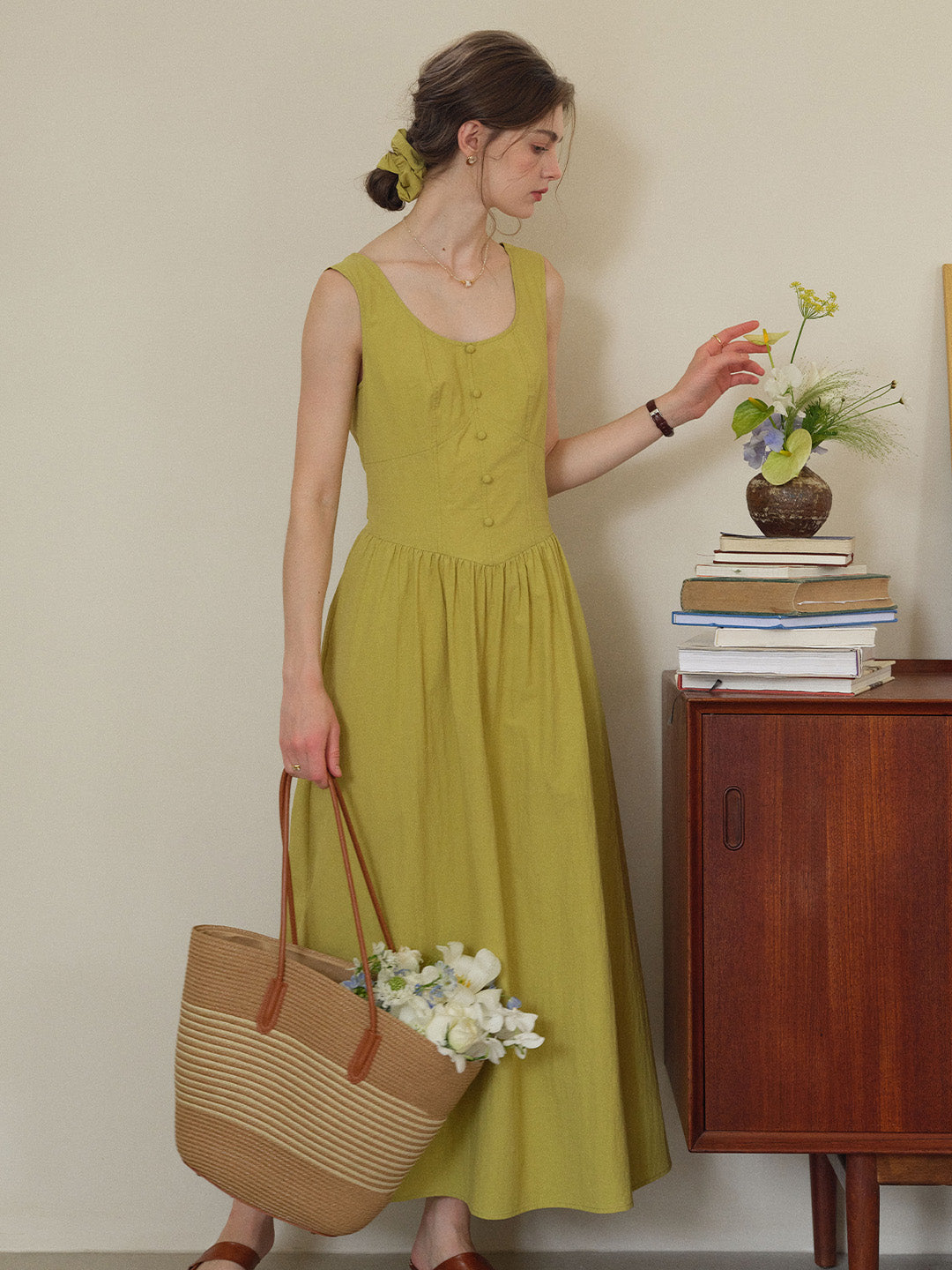 Dalia Round Neck Cotton Dress