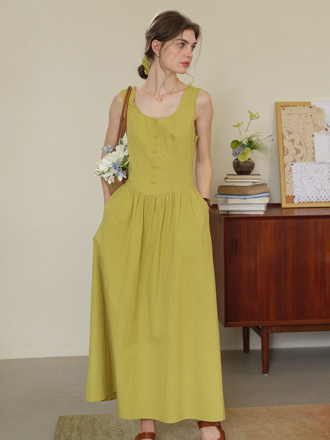 Dalia Round Neck Cotton Dress