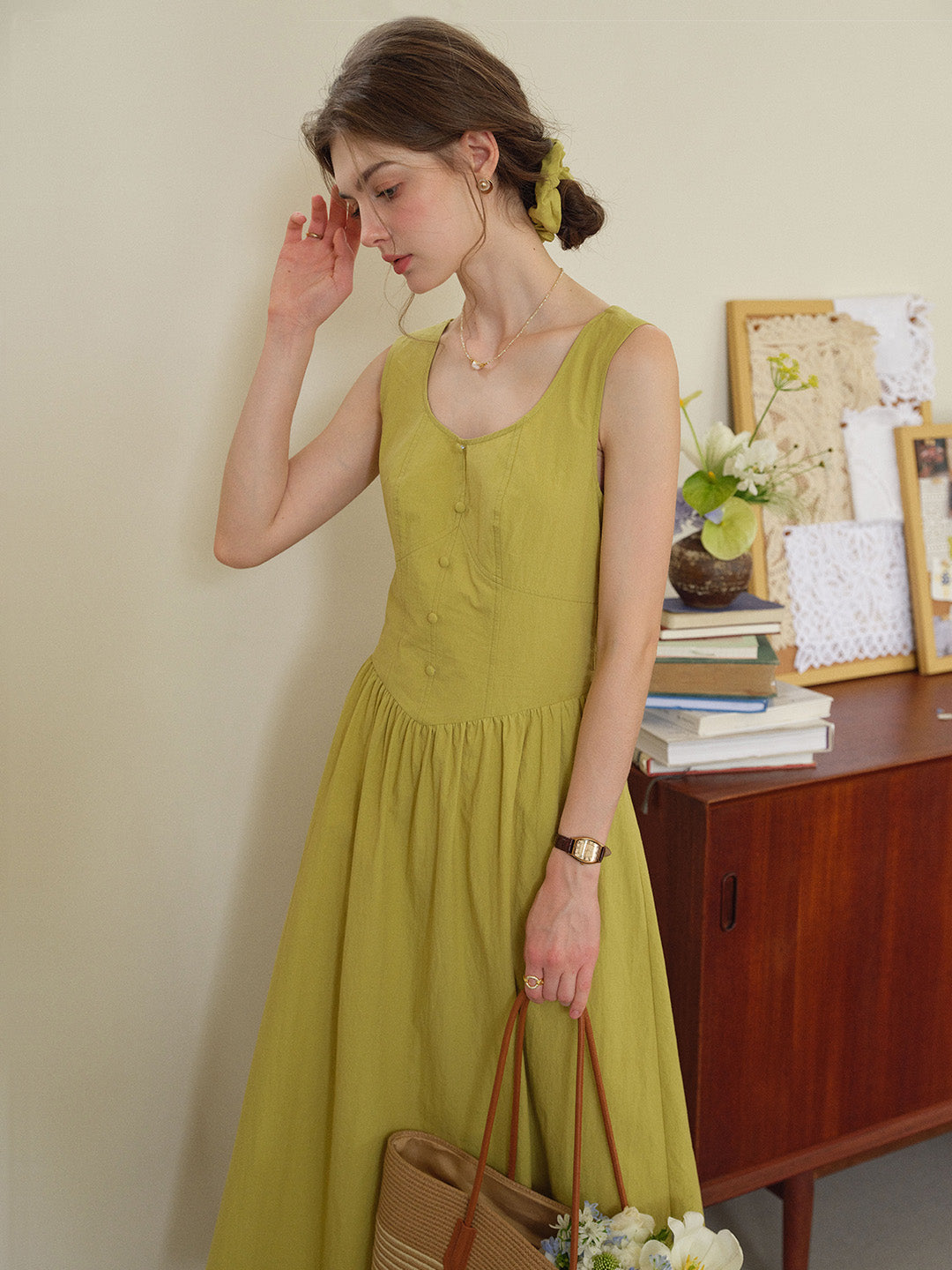 Dalia Round Neck Cotton Dress
