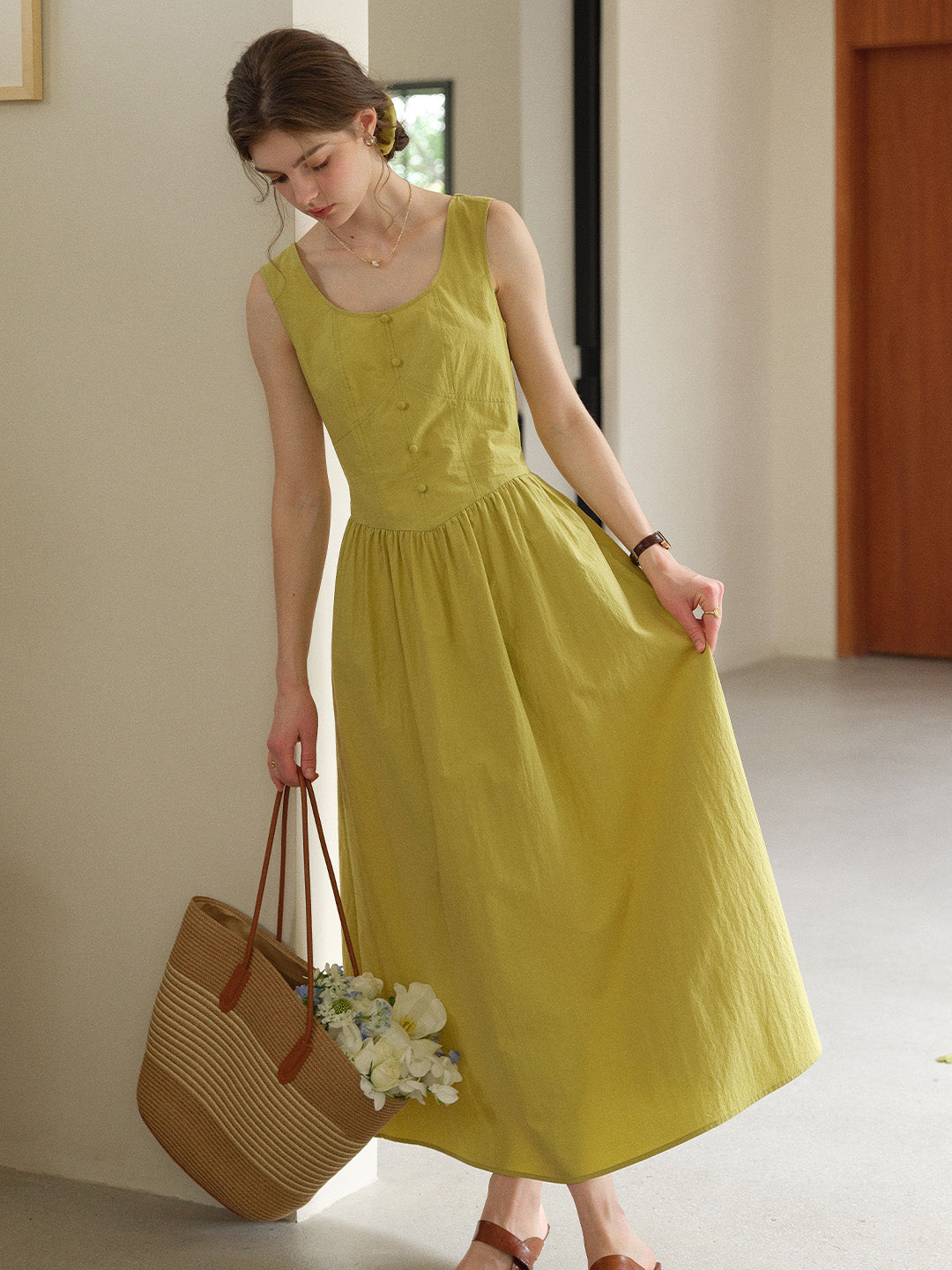 Dalia Round Neck Cotton Dress