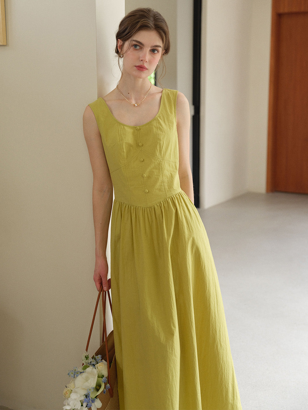 Dalia Round Neck Cotton Dress