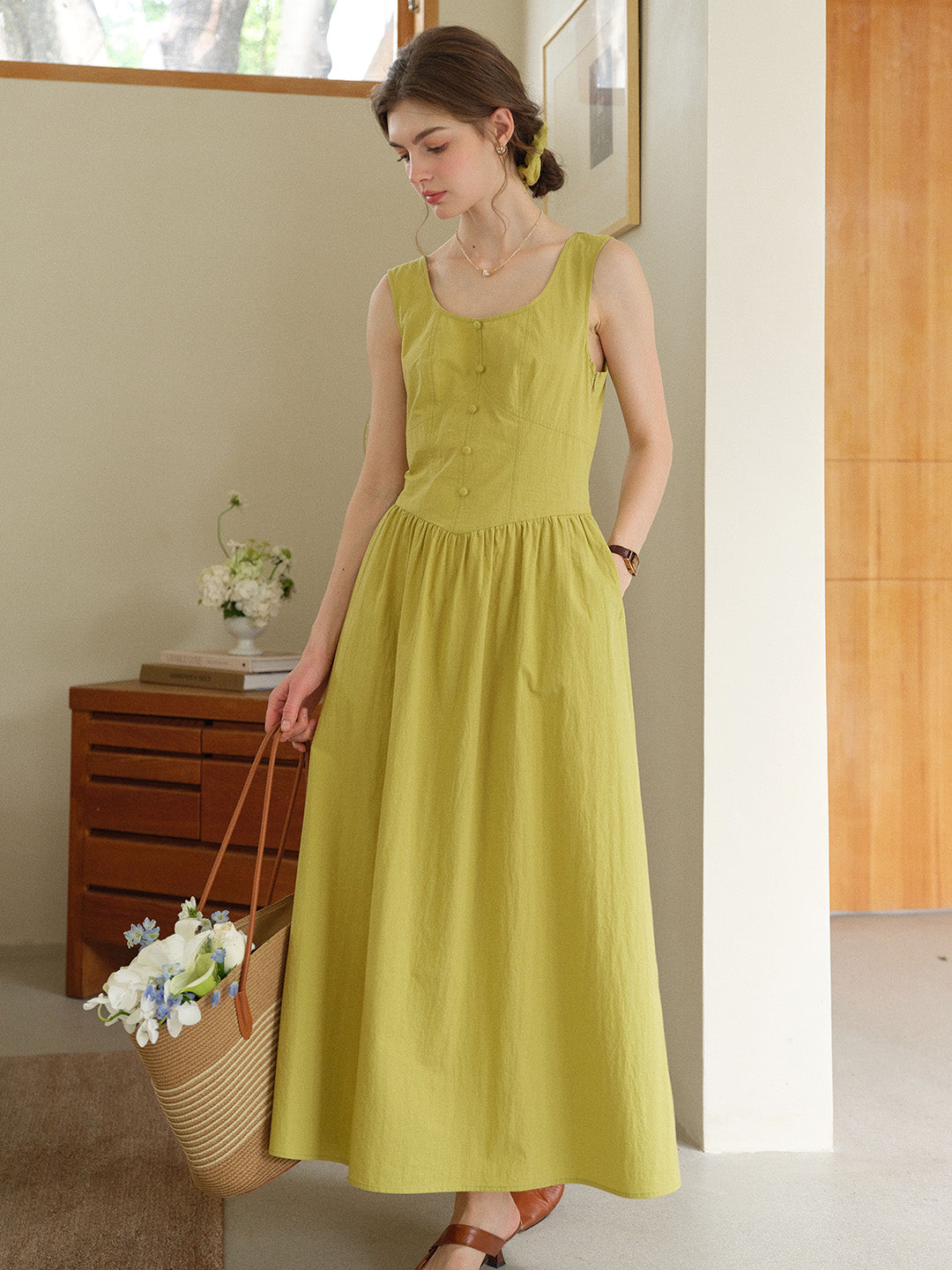 Dalia Round Neck Cotton Dress