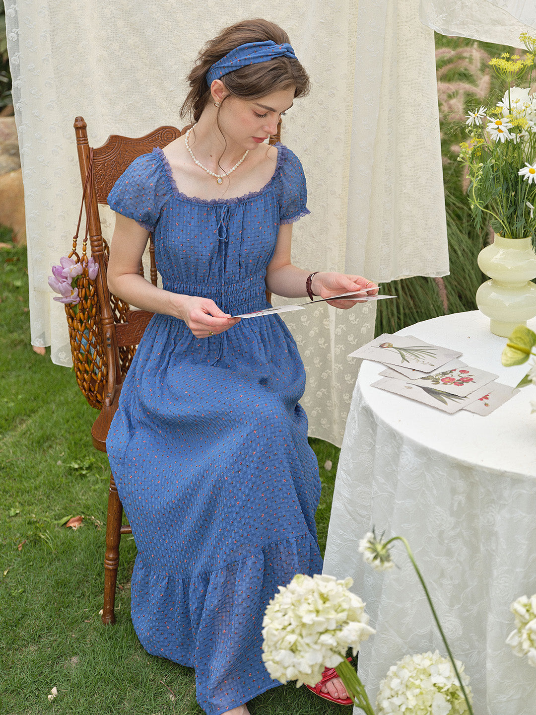 Carmen Sweetheart Neck Puff Sleeve Dress