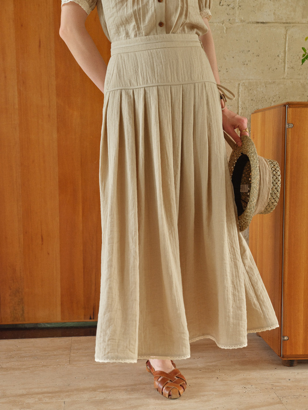 Selene A-Line Linen Skirt