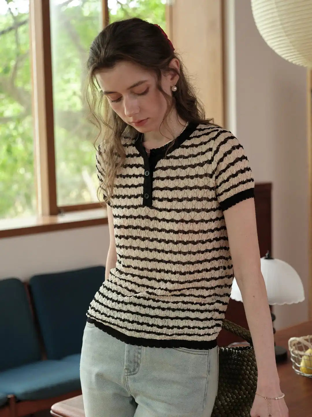 Mazie Round Neck Mulberry Silk Blouse