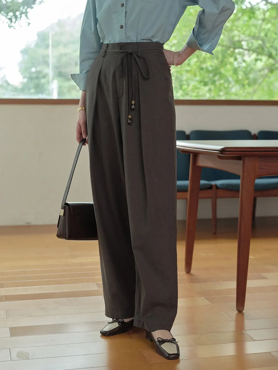 Quincy Pleated Cotton Trousers