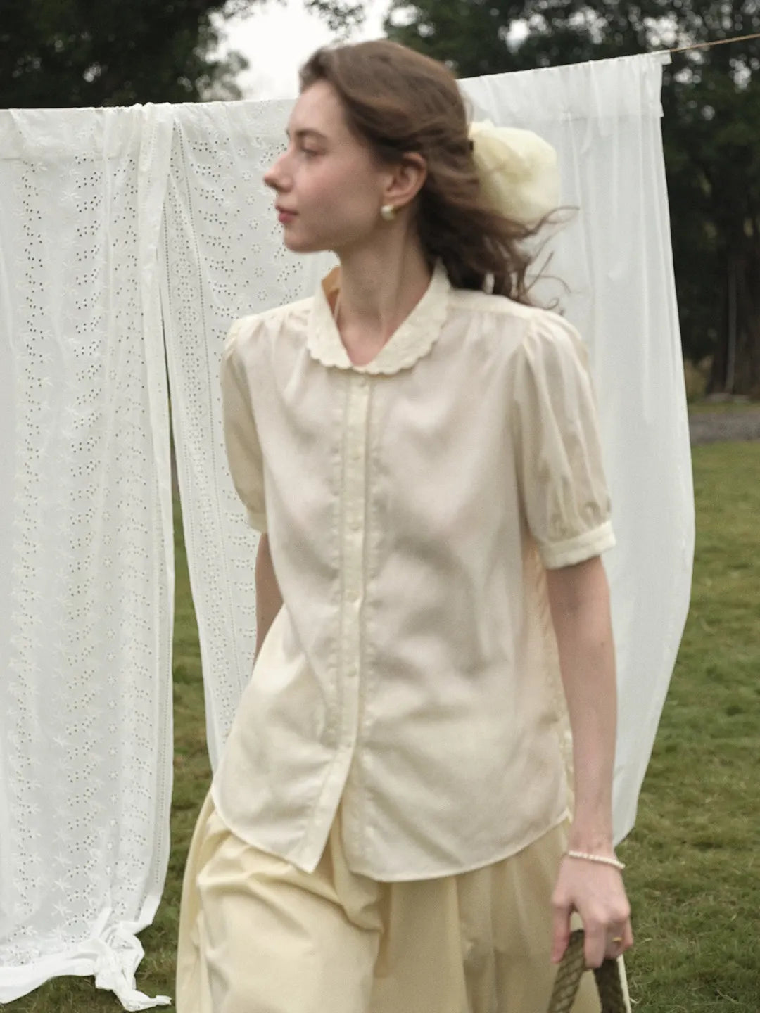 Xyla Peter Pan Collar Hemp Blouse