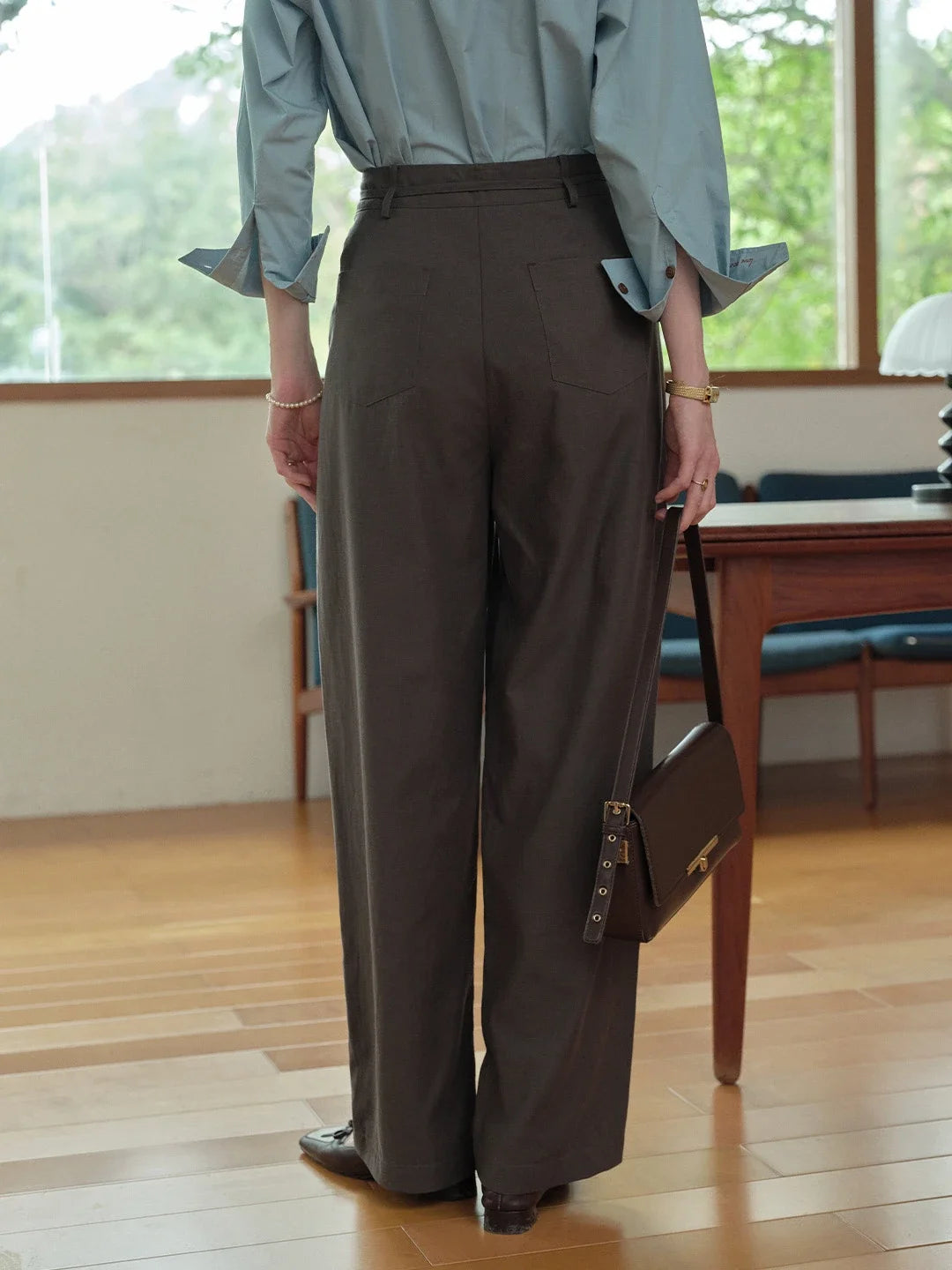 Quincy Pleated Cotton Trousers