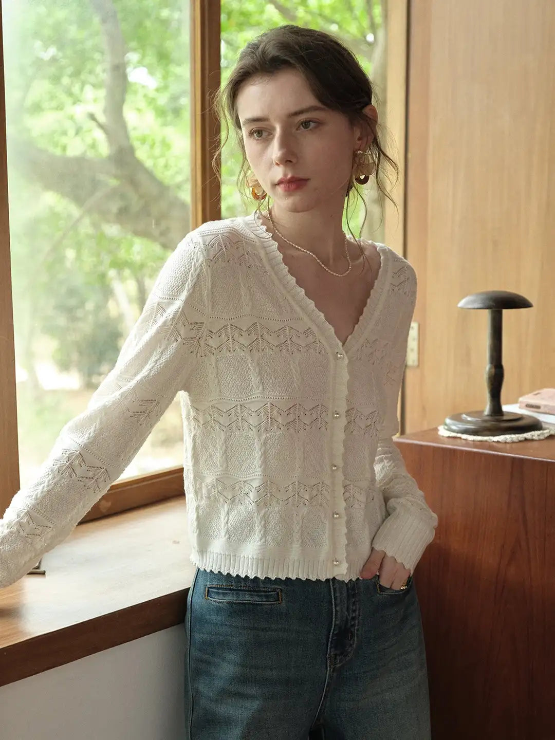 Elouise V-Neck Wool Cardigan