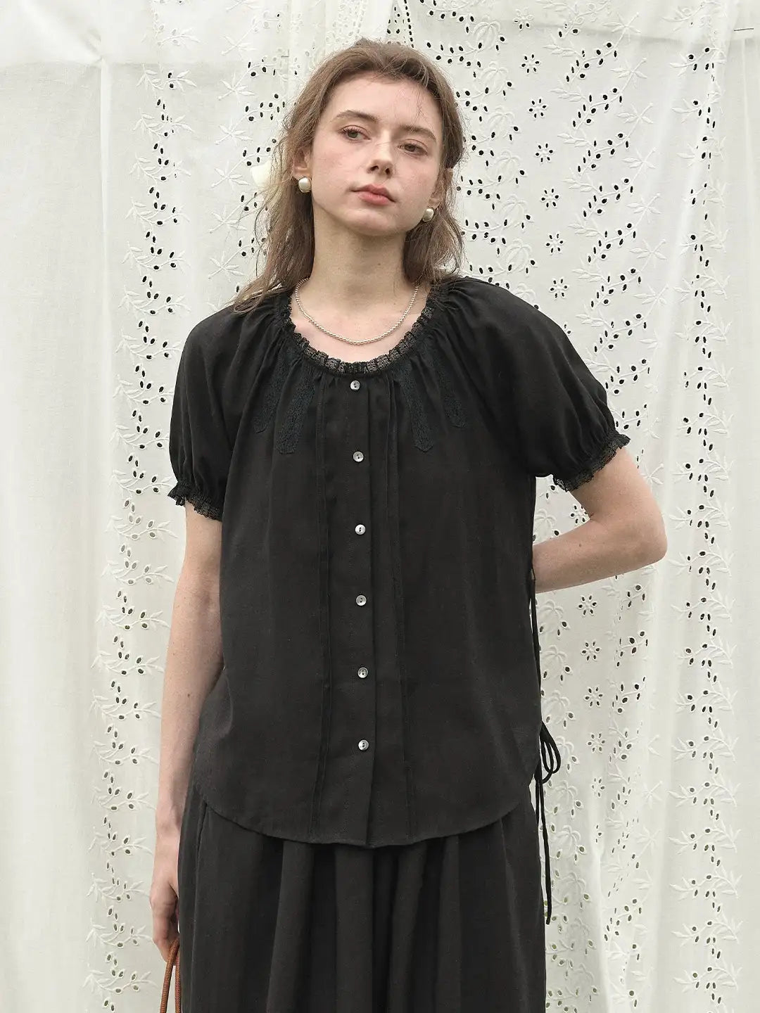 Aleyna Round Neck Lyocell Blouse