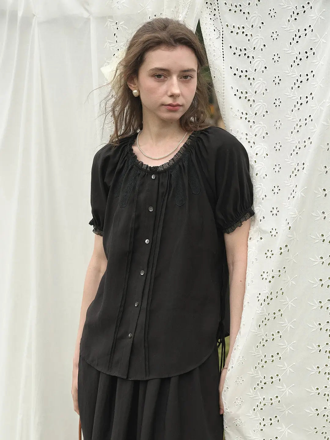 Aleyna Round Neck Lyocell Blouse