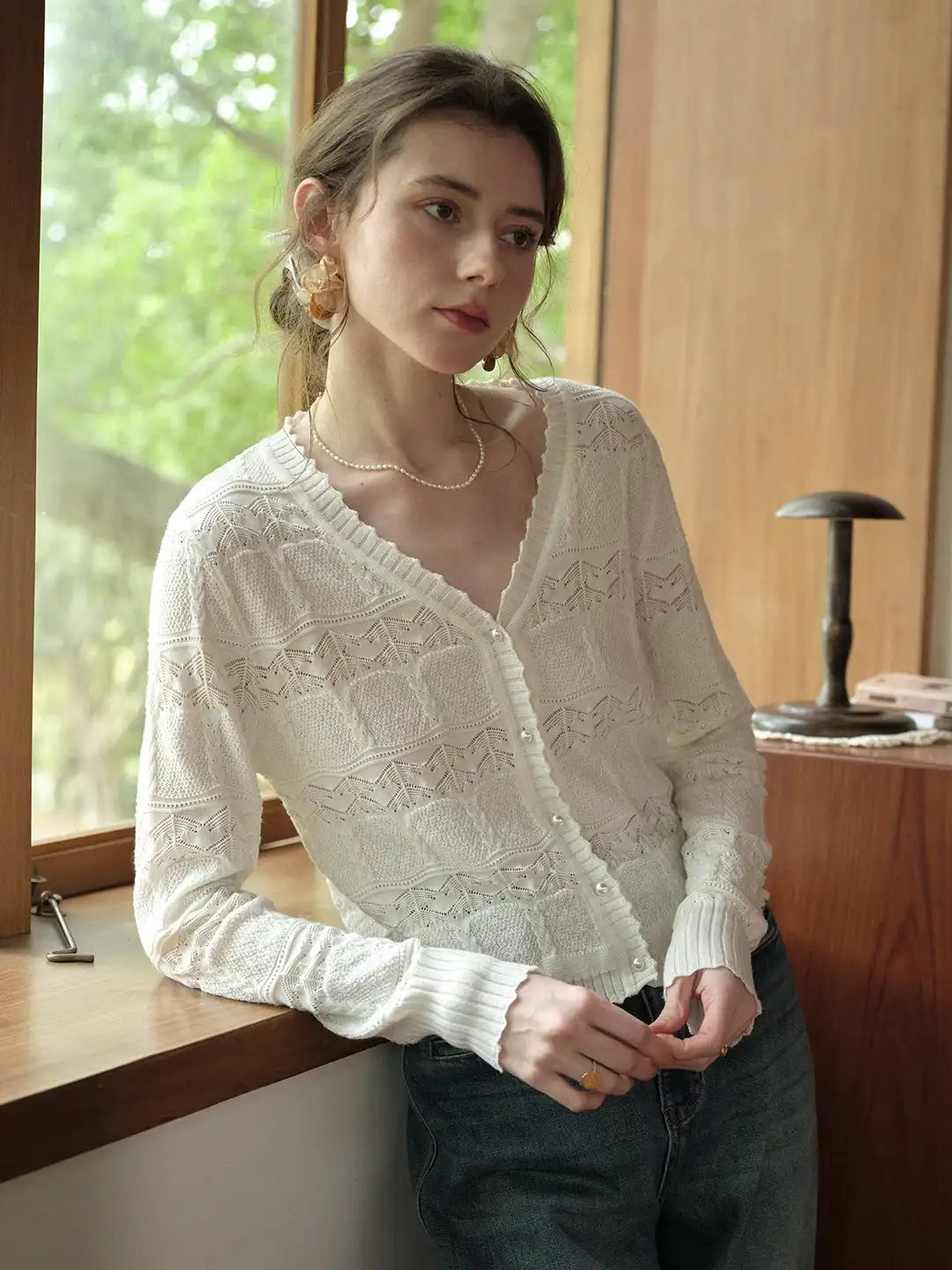 Elouise V-Neck Wool Cardigan