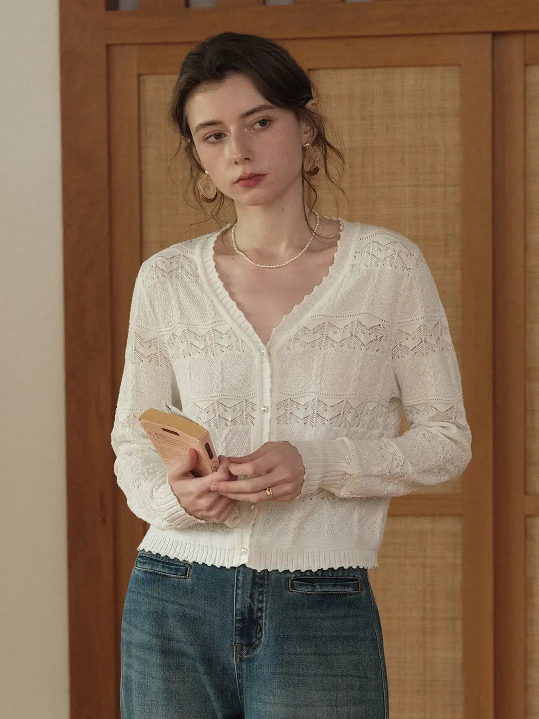 Elouise V-Neck Wool Cardigan