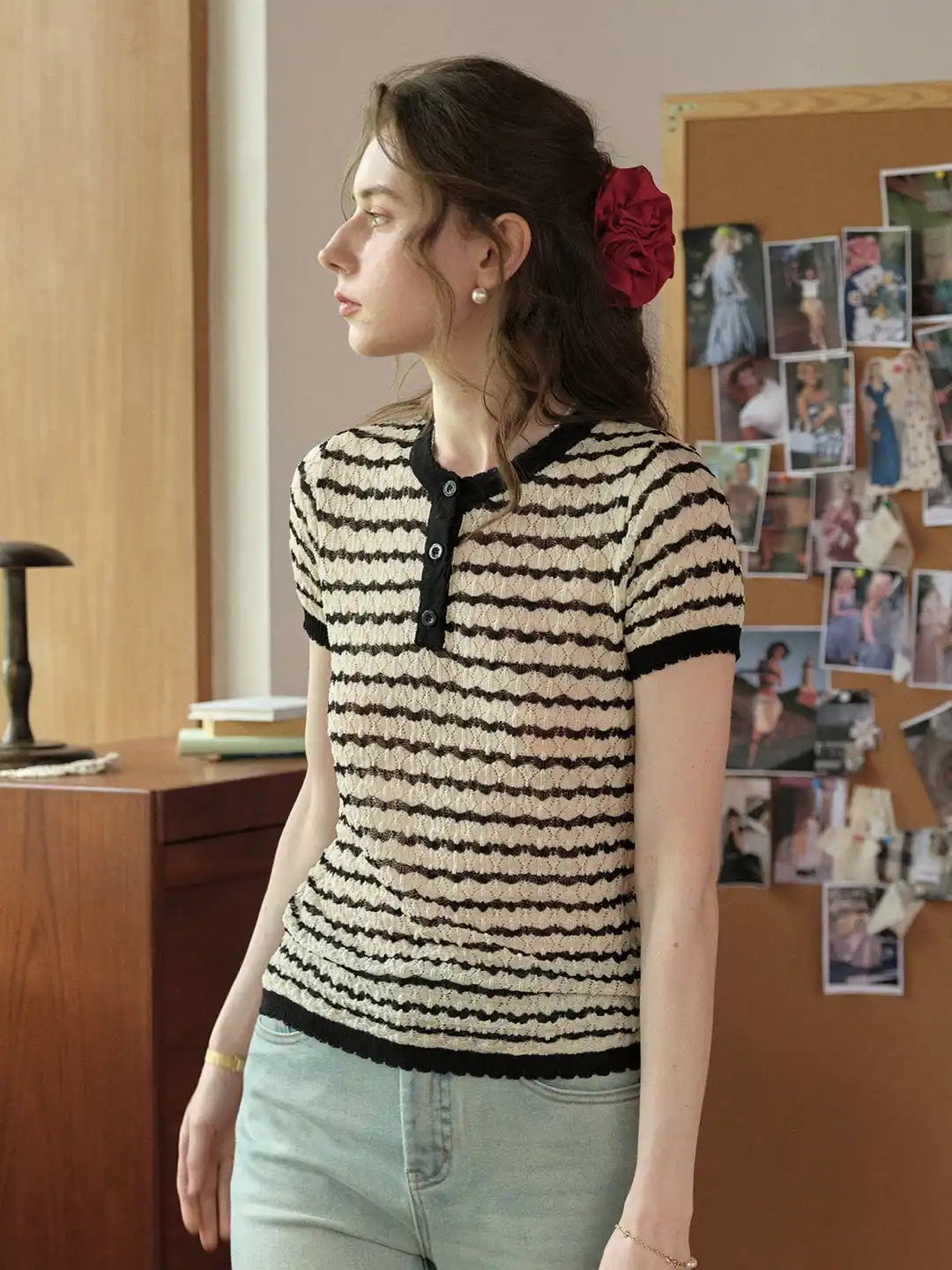 Mazie Round Neck Mulberry Silk Blouse