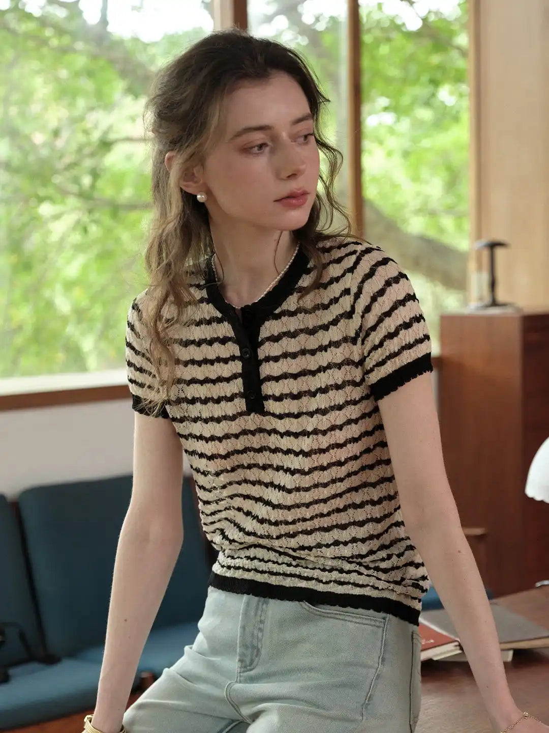 Mazie Round Neck Mulberry Silk Blouse