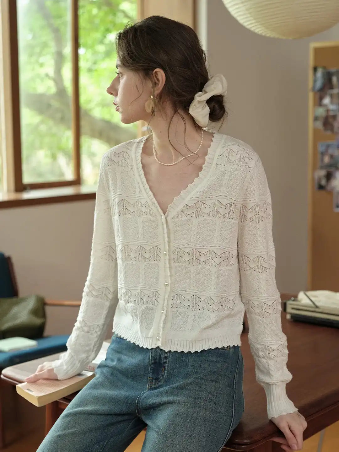 Elouise V-Neck Wool Cardigan